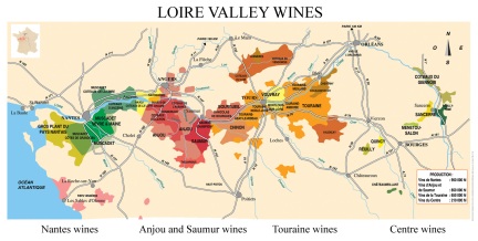 Map of the Loire Valley, France